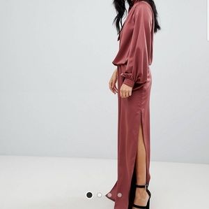 One sleeve silk jumpsuit